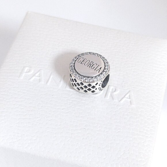 Pandora Georgia Peach Exclusive Bead Charm S925 Silver with box - Picture 3 of 8